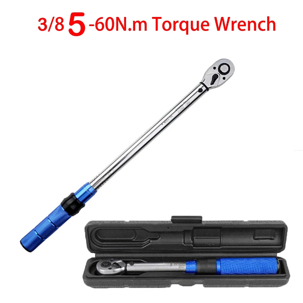 5-60N.m Torque Wrench 3/8 Inch Square Drive Torques Key ±3% High Precision Torque Wrench Professional Bicycle Automotive Tool