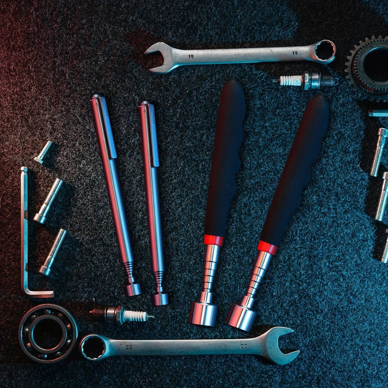 Telescopic magnet picking tool for hard to reach areas