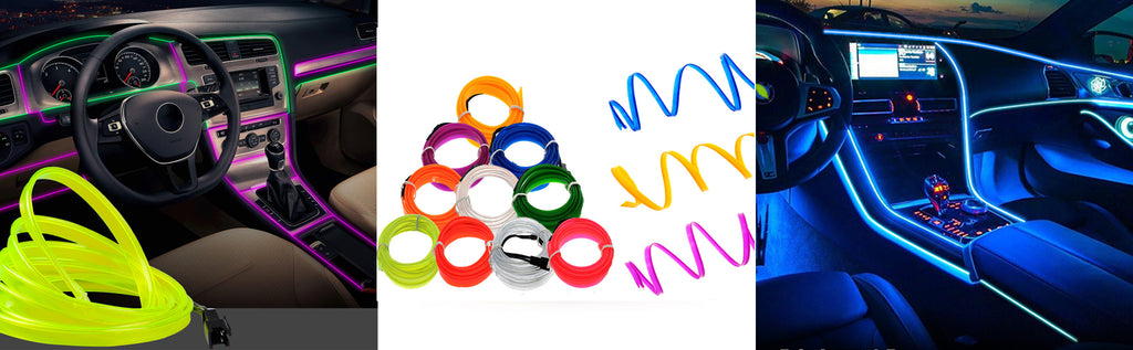 5M Car Interior Led Strip Light Neon EL Wiring Decorative Lamp For Auto DIY Flexible Ambient Light USB Party Atmosphere Diode