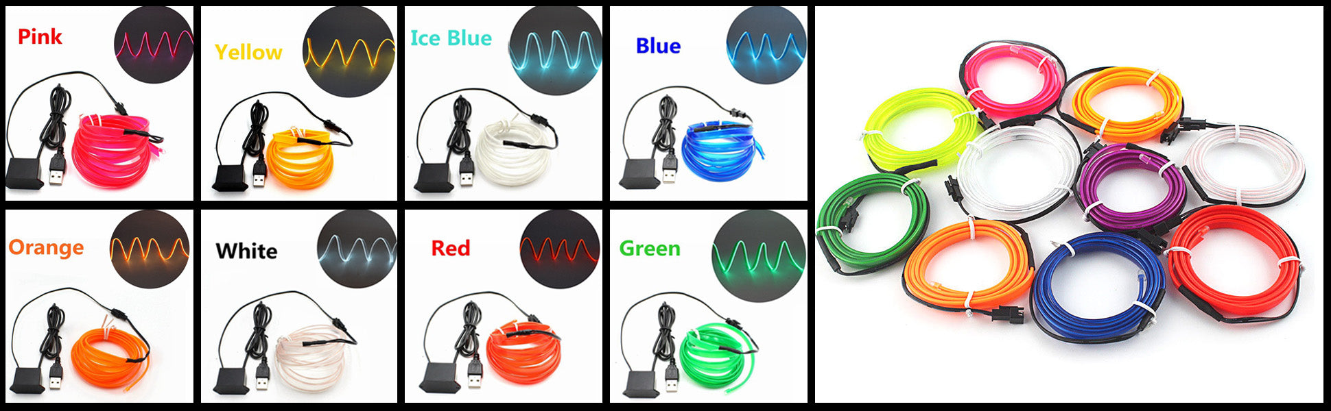 5M Car Interior Led Strip Light Neon EL Wiring Decorative Lamp For Auto DIY Flexible Ambient Light USB Party Atmosphere Diode