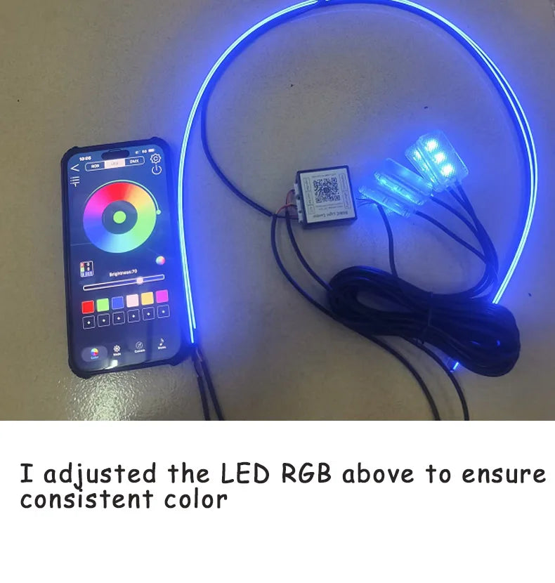 6/10/14/18 in 1 Led Car Ambient Lights RGB 213 64 Color Acrylic Strips Symphony Streamer Interior Rainbow Atmosphere Lamp Kit