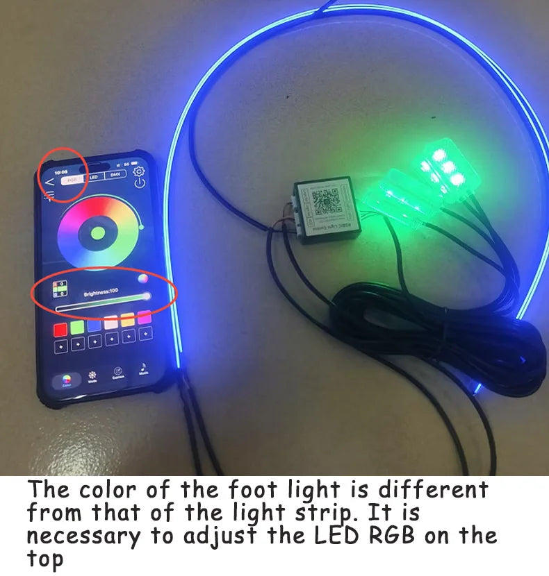 6/10/14/18 in 1 Led Car Ambient Lights RGB 213 64 Color Acrylic Strips Symphony Streamer Interior Rainbow Atmosphere Lamp Kit