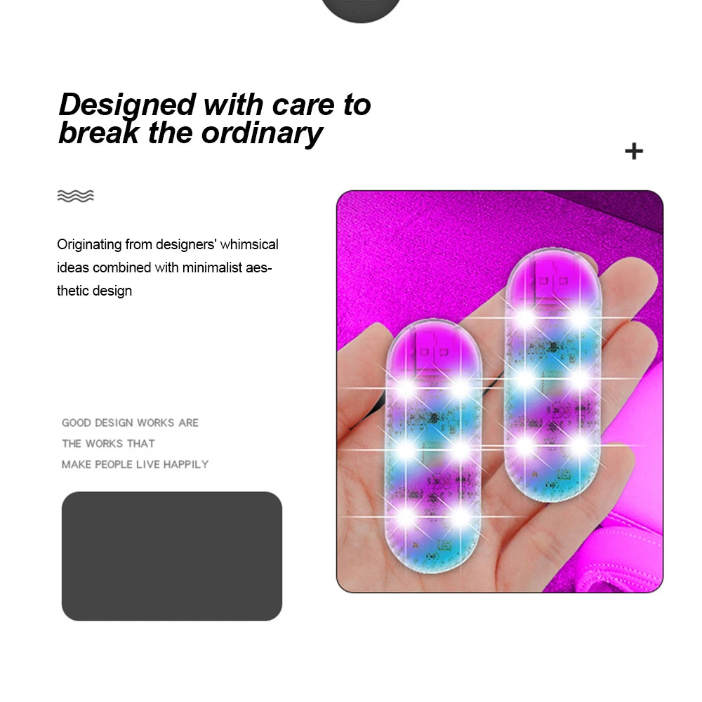 1 pc Multi Color Car Light Wireless LED Touch Light Roof Light Sensor Read Lamp Mini USB Charging Light Car Interior Accsesories