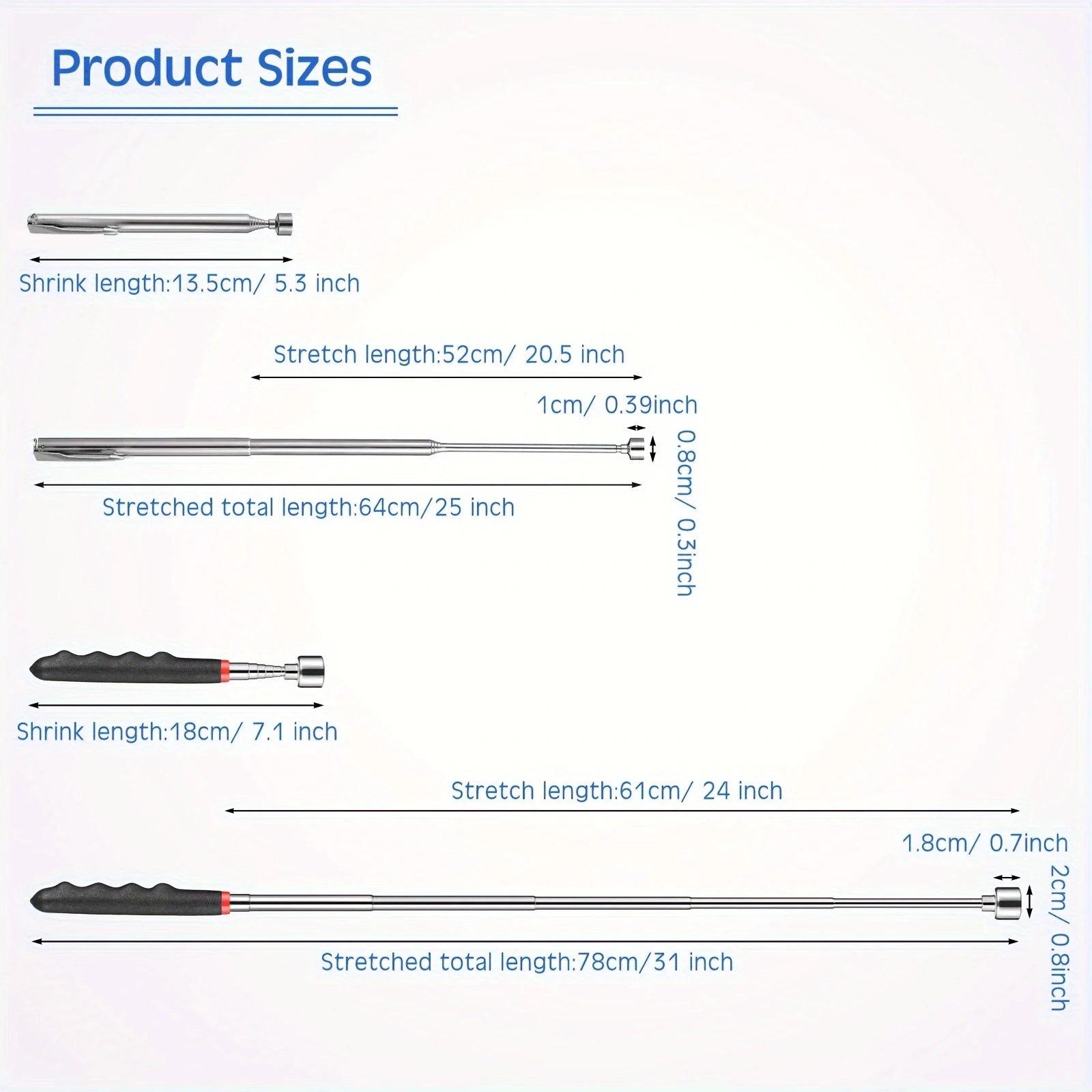 Telescopic magnet picking tool for hard to reach areas
