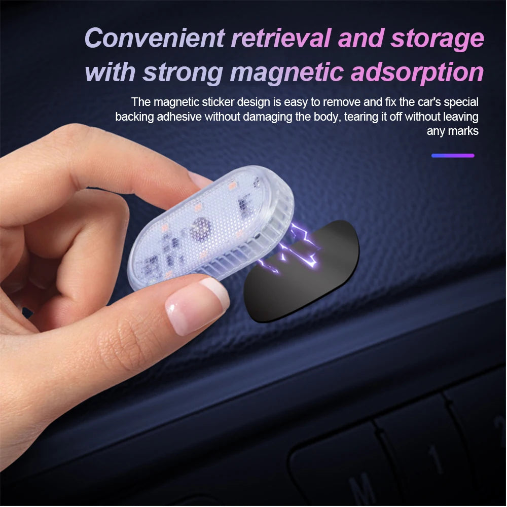 1 pc Multi Color Car Light Wireless LED Touch Light Roof Light Sensor Read Lamp Mini USB Charging Light Car Interior Accsesories