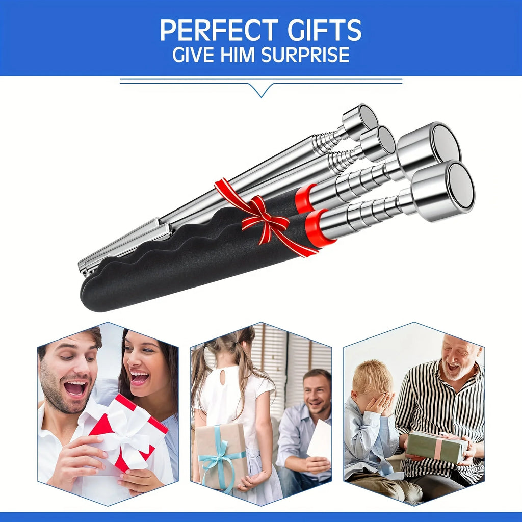 Telescopic magnet picking tool for hard to reach areas